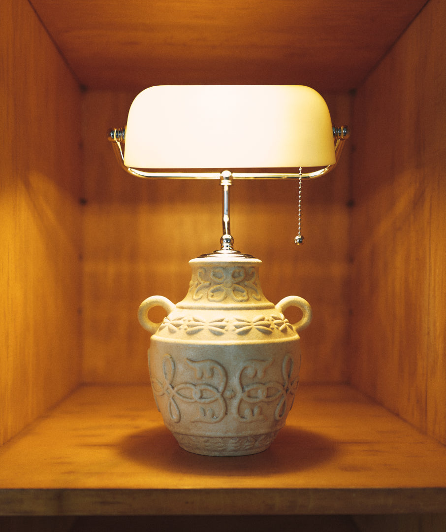 Terracotta Banker’s Lamp