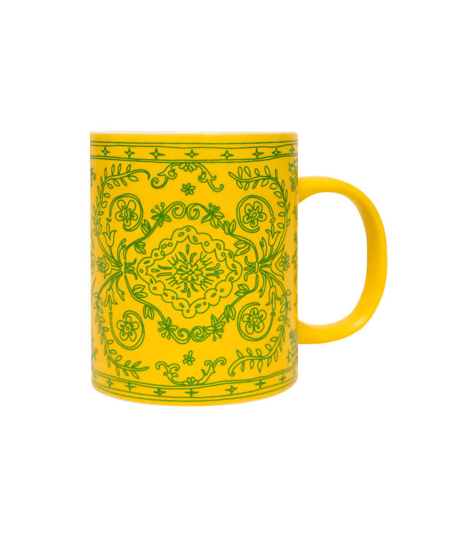 Doodle Persian Mug Yellow