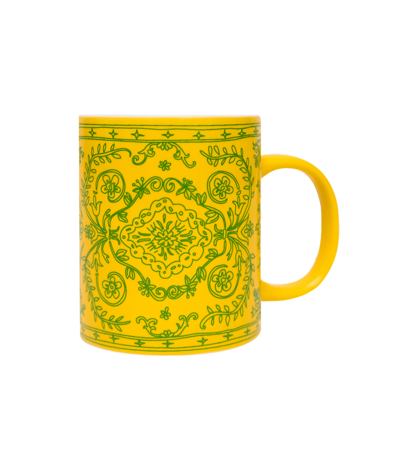 Doodle Persian Mug Yellow