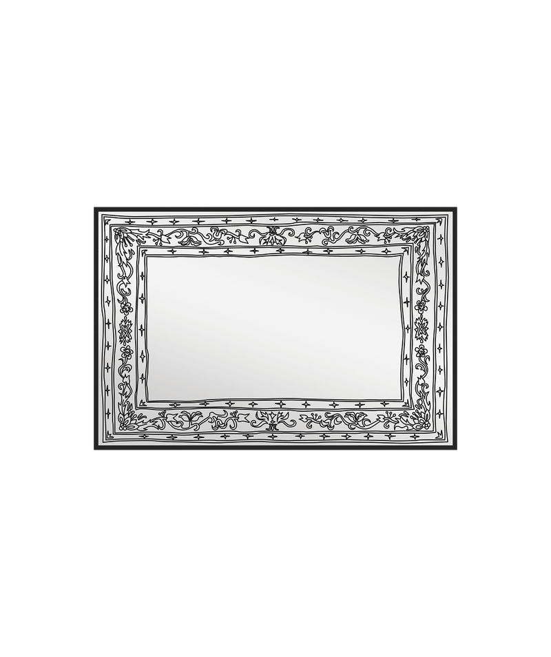 Doodle Persian Mirror Black