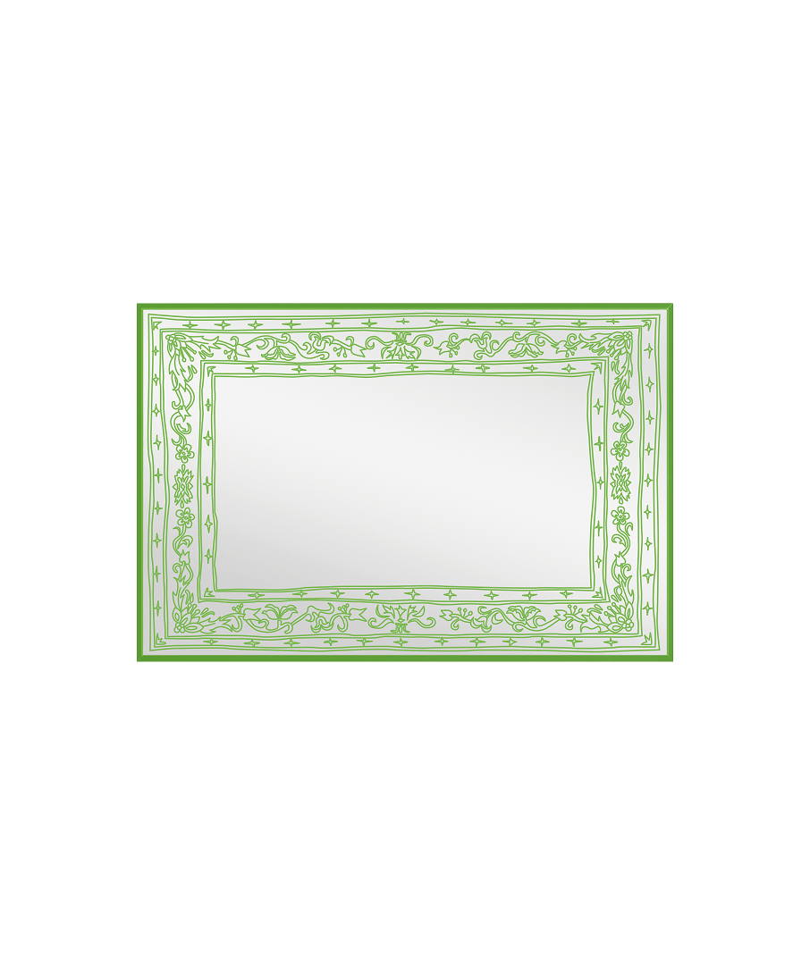 Doodle Persian Mirror Green