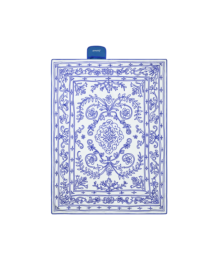 Doodle Persian Picnic Mat Blue