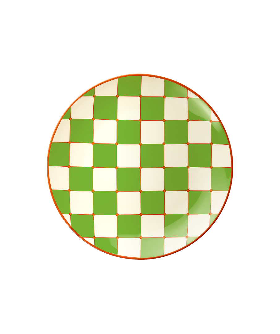 Checkerboard Plate Green
