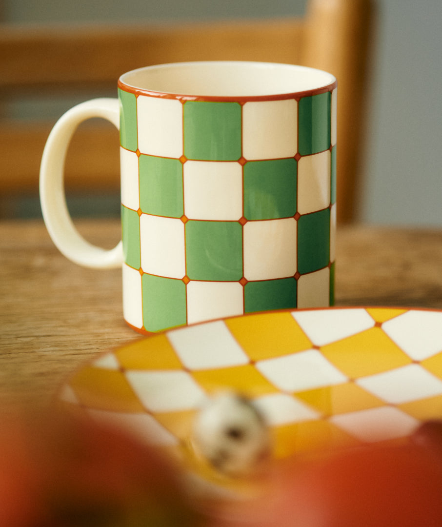 Checkerboard Mug Green