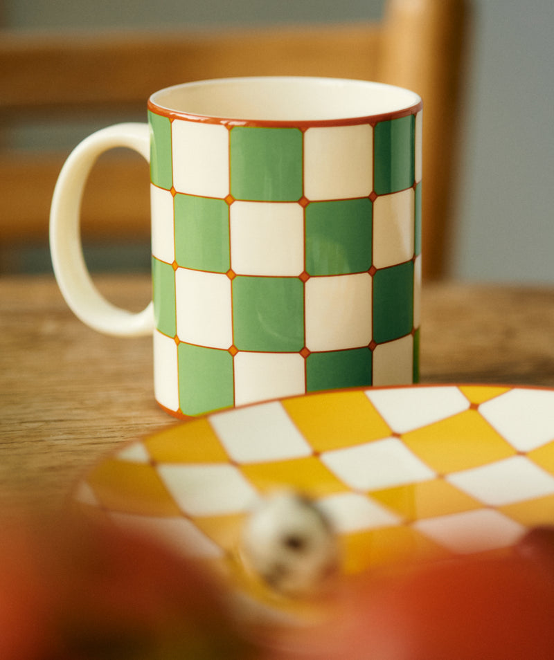 Checkerboard Mug Green