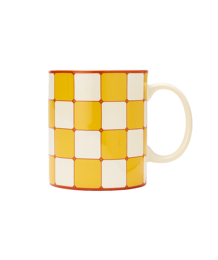 Checkerboard Mug Yellow