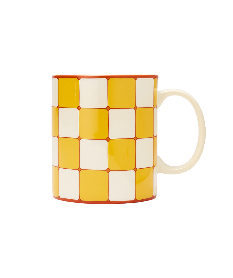 Checkerboard Mug Yellow