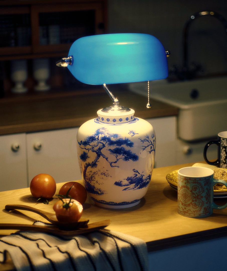 Porcelain Banker’s Lamp