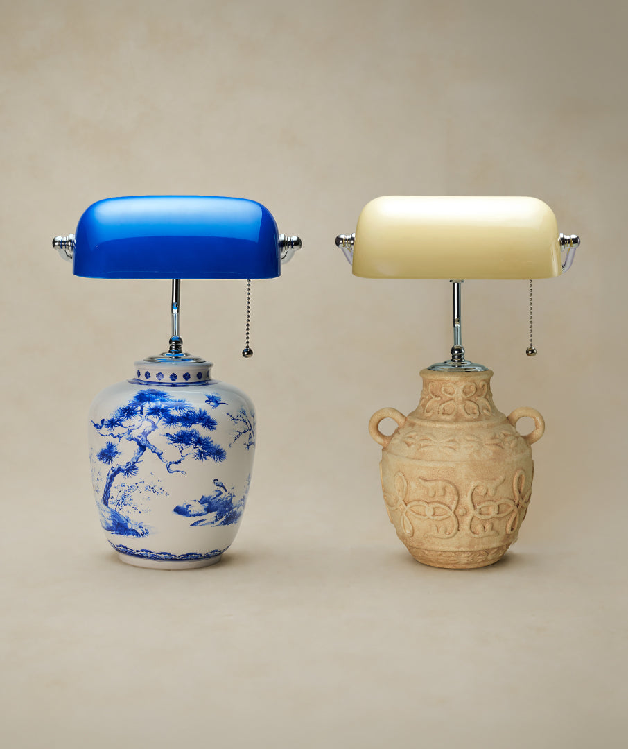 Porcelain Banker’s Lamp