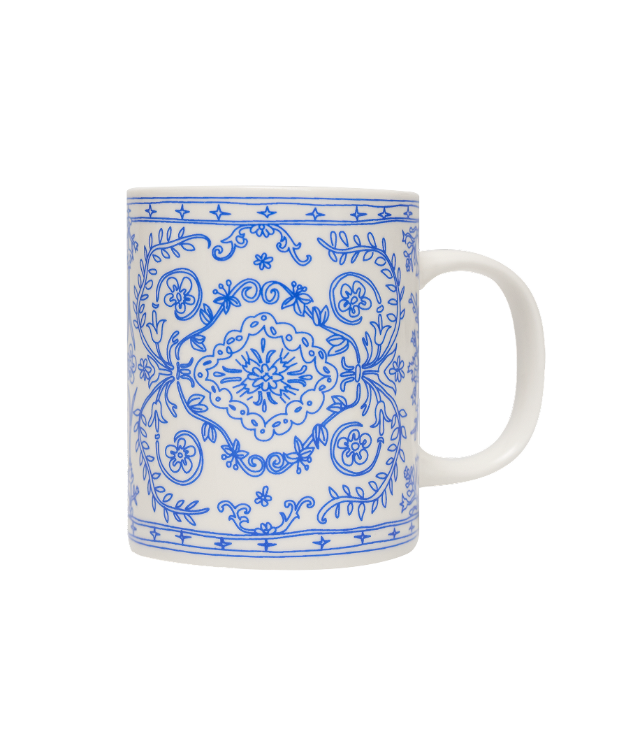 Doodle Persian Mug Blue