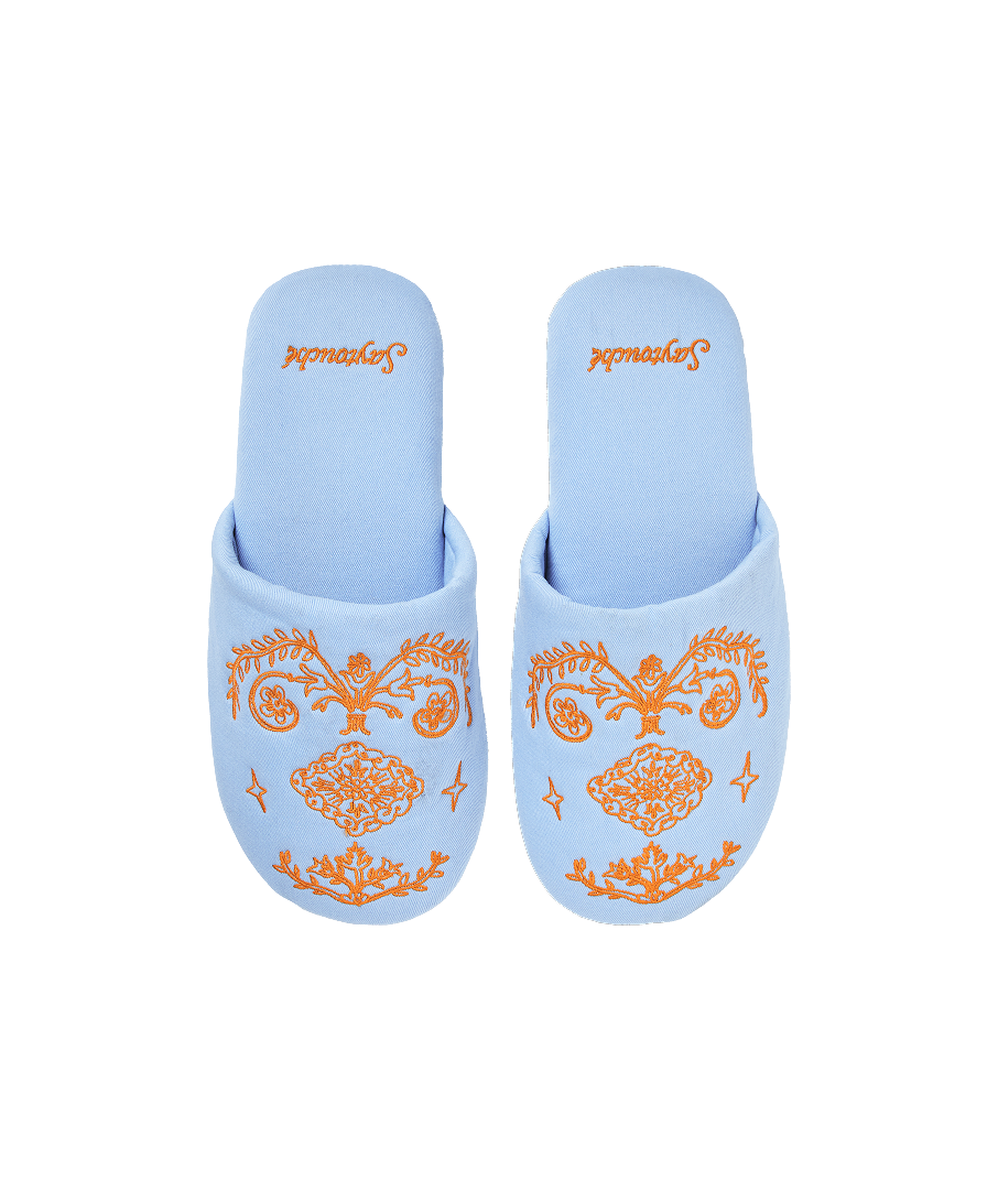 Doodle Persian Room Shoes Sky Blue 2sizes