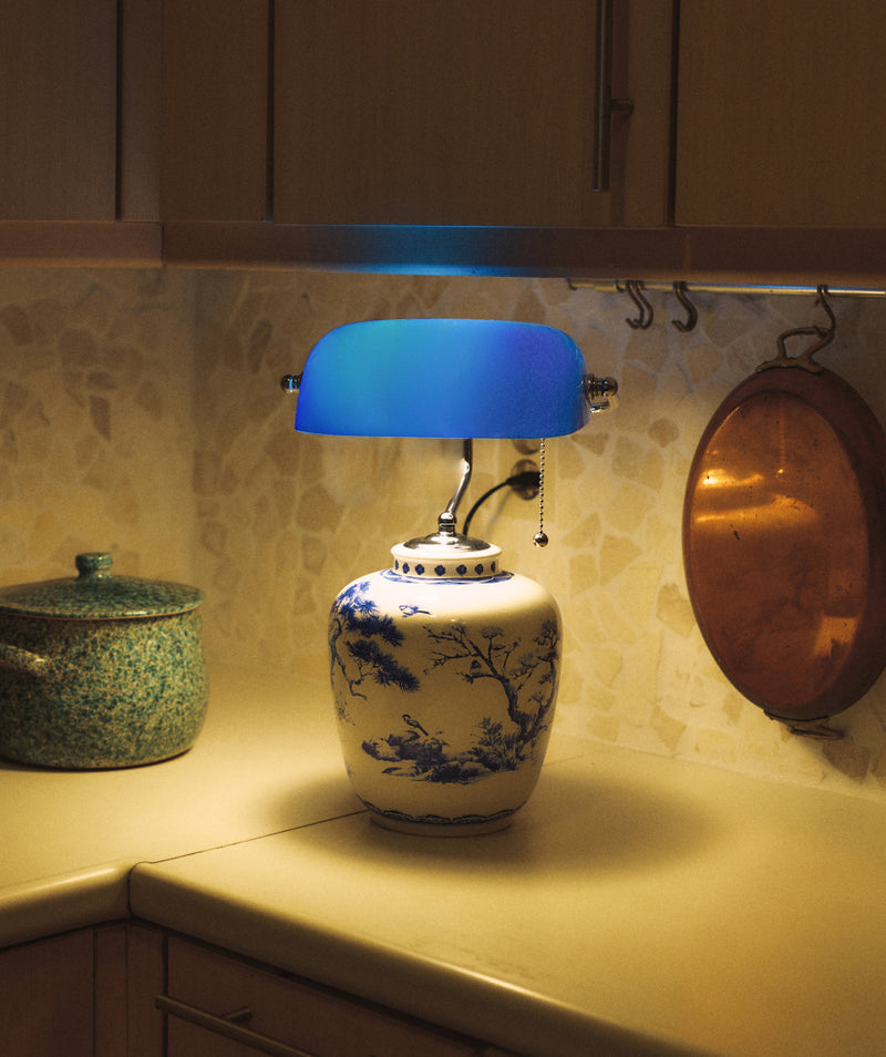 Porcelain Banker’s Lamp