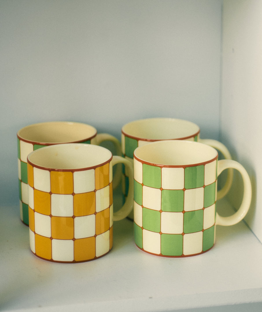 Checkerboard Mug Green