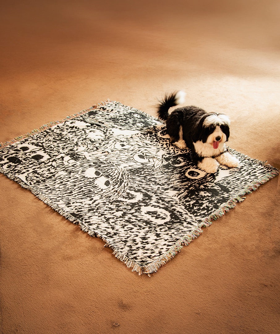 [WWF X SAY TOUCHÉ] Woven Blanket by Nicolas Jullien (Black)