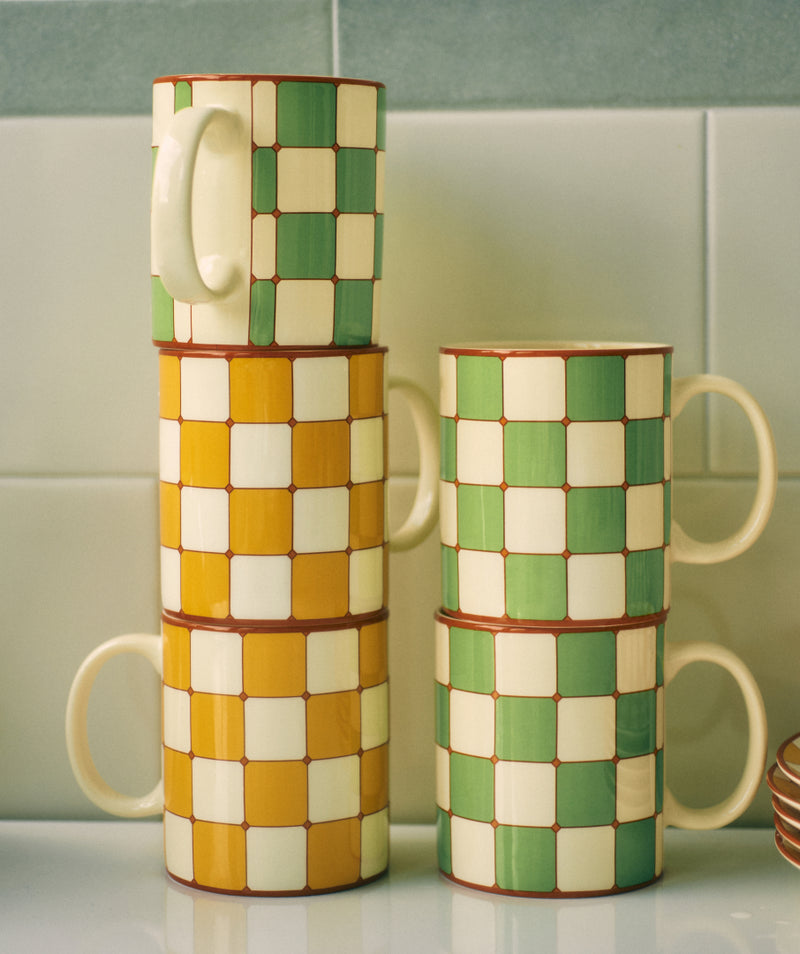 Checkerboard Mug Yellow