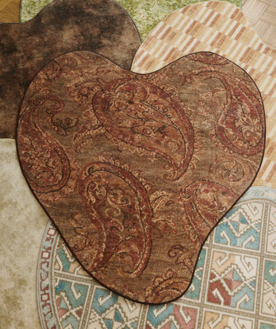 Liquified Paisley Rug Brown 3sizes