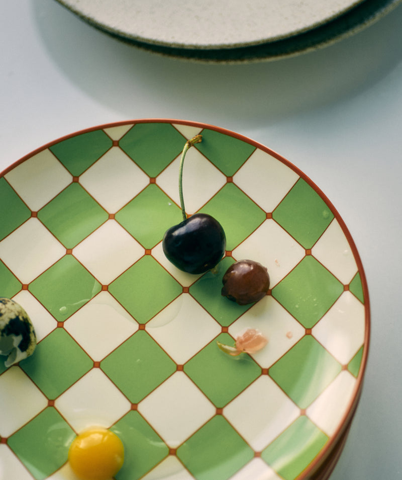 Checkerboard Plate Green