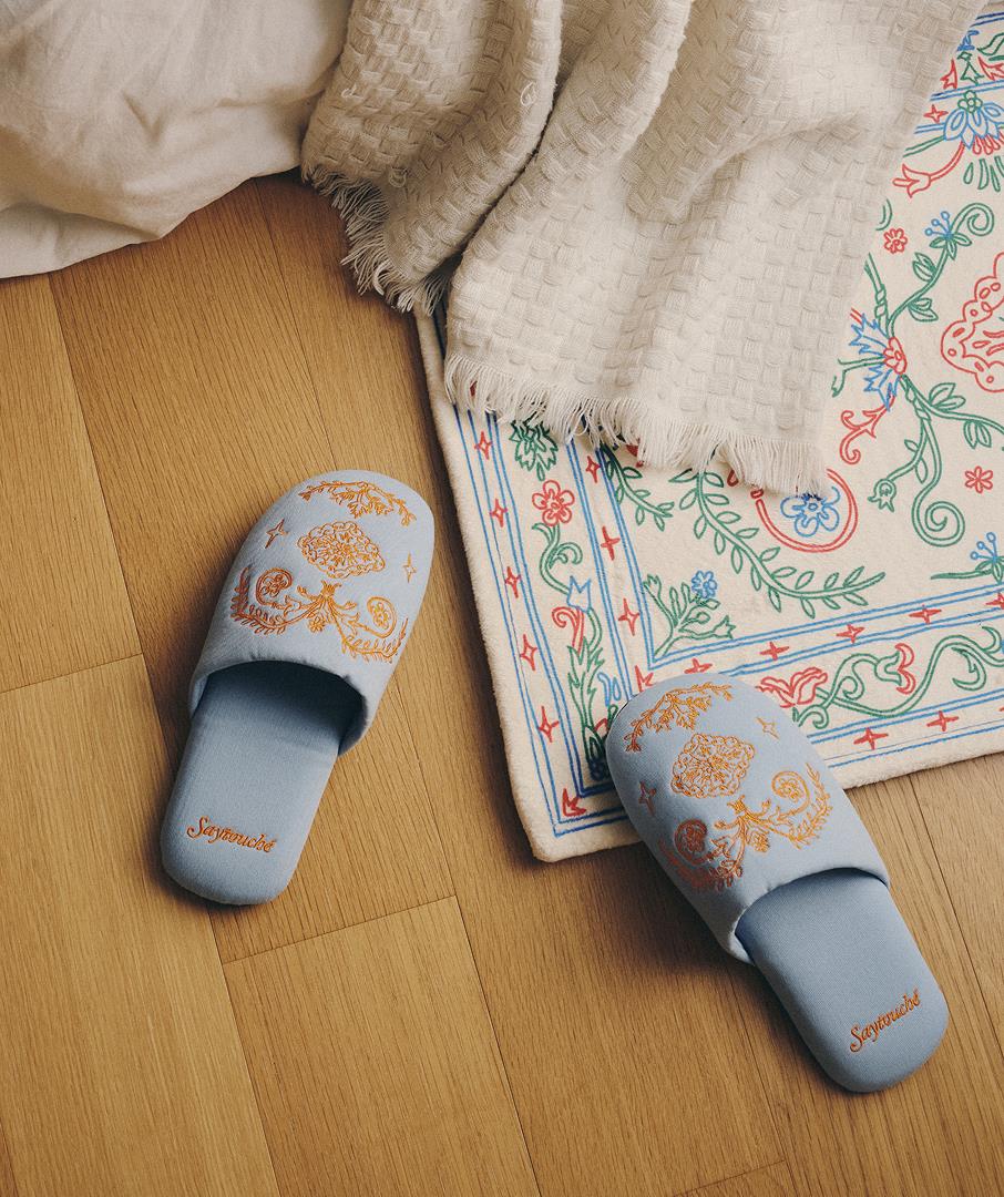 Doodle Persian Room Shoes Sky Blue 2sizes