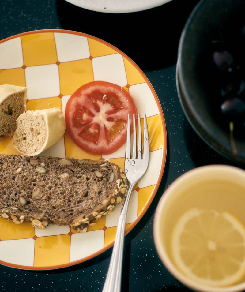 Checkerboard Plate Yellow