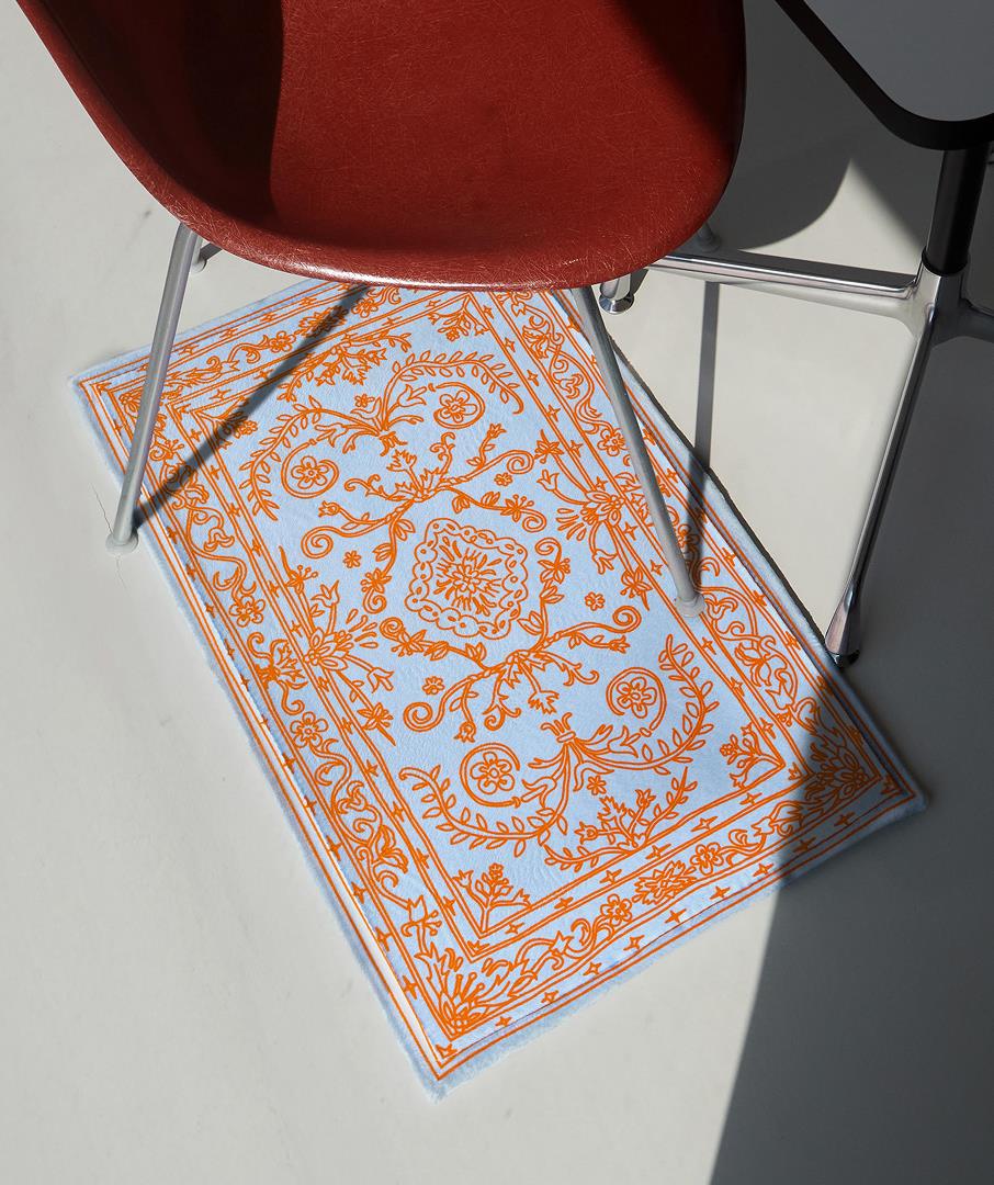 Doodle Persian Rug A-type Sky Blue