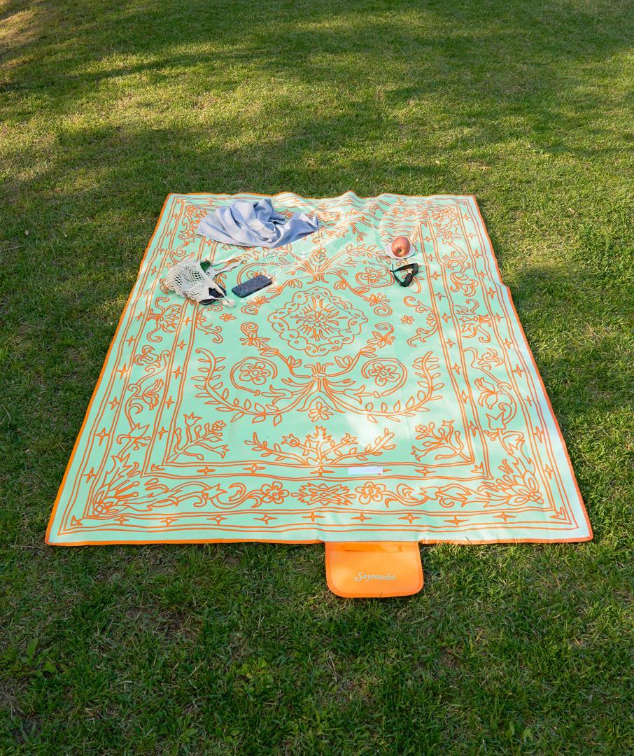 Doodle Persian Picnic Mat Orange