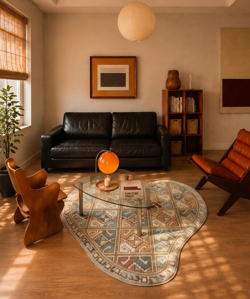 Liquified Ethnic Rug Ivory 3sizes