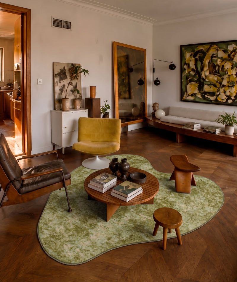 Liquified Patina Rug Green 3sizes