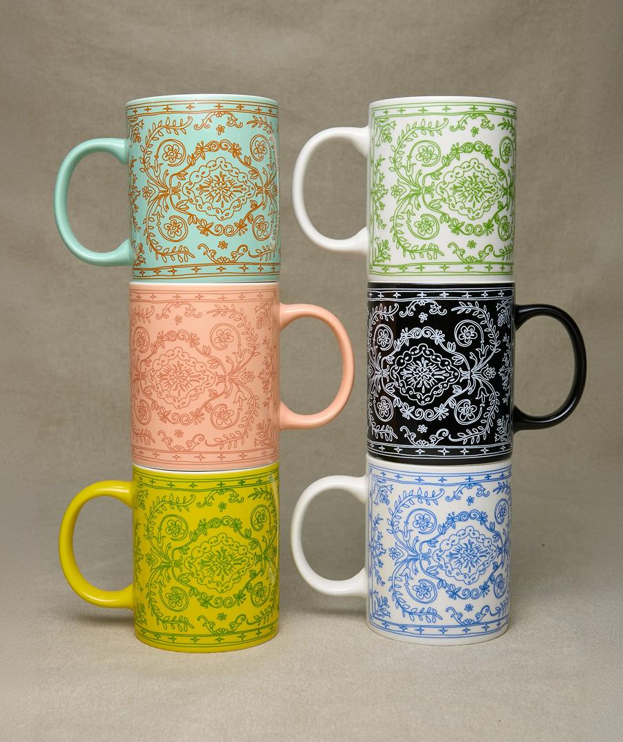 Doodle Persian Mug Blue