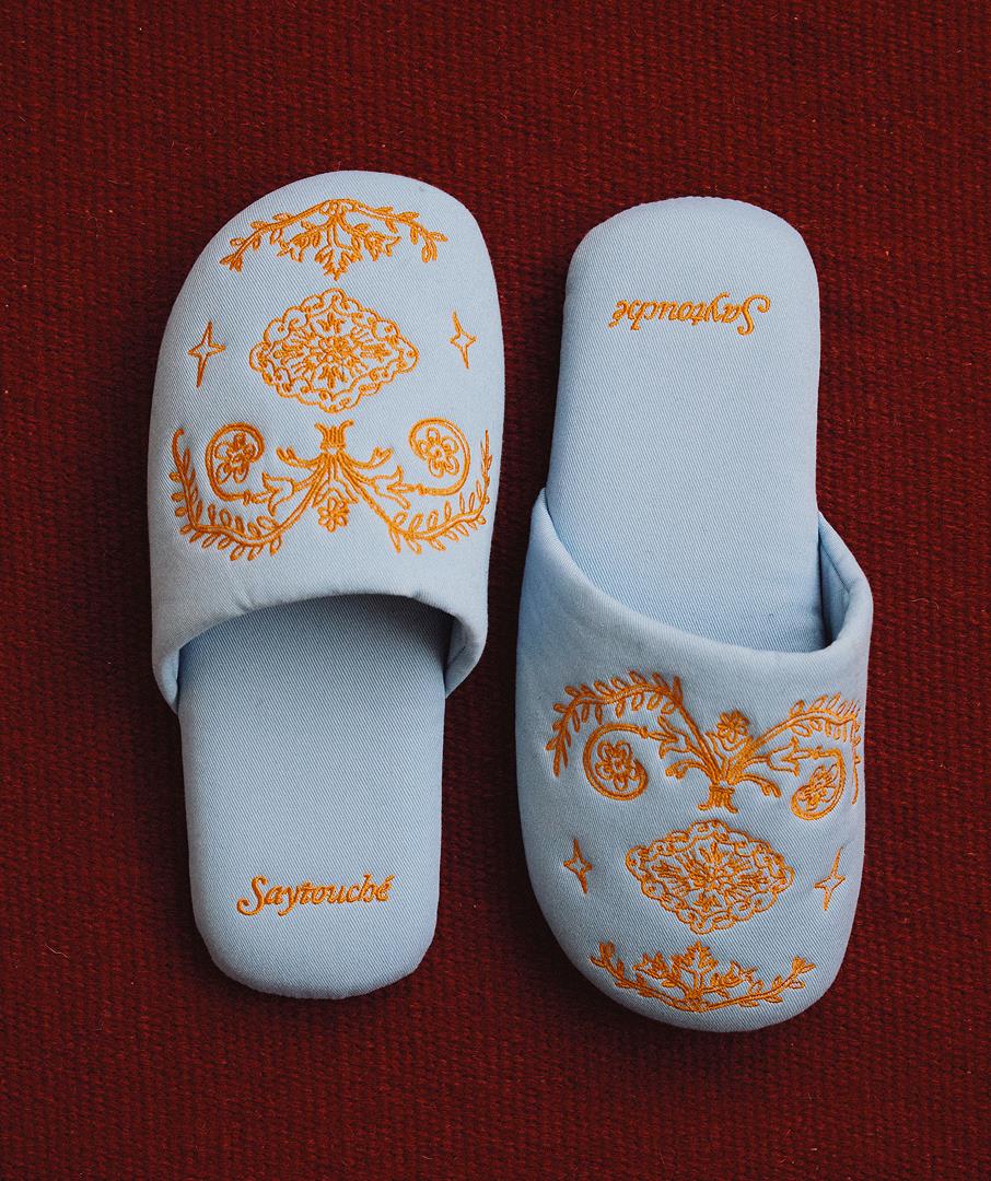 Doodle Persian Room Shoes Sky Blue 2sizes