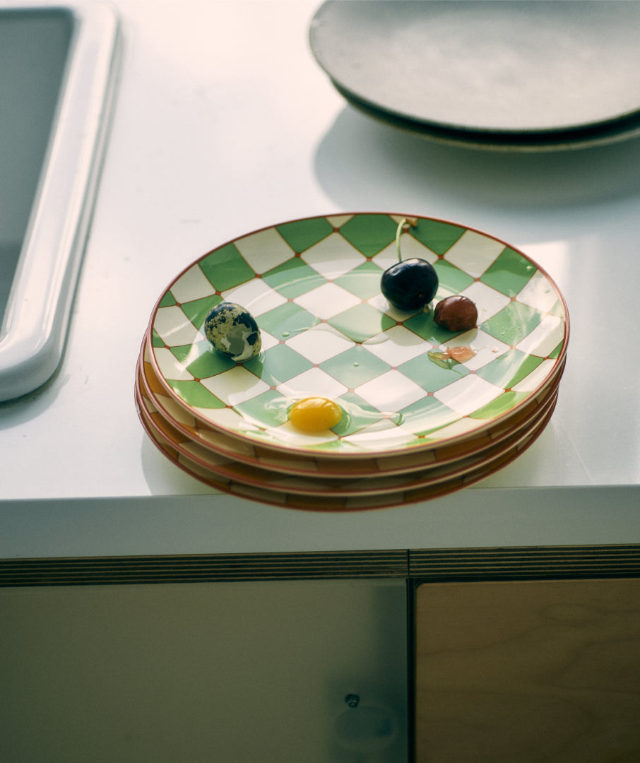 Checkerboard Plate Green