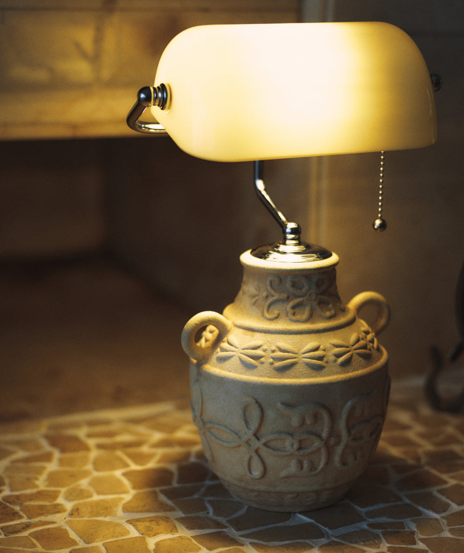 Terracotta Banker’s Lamp