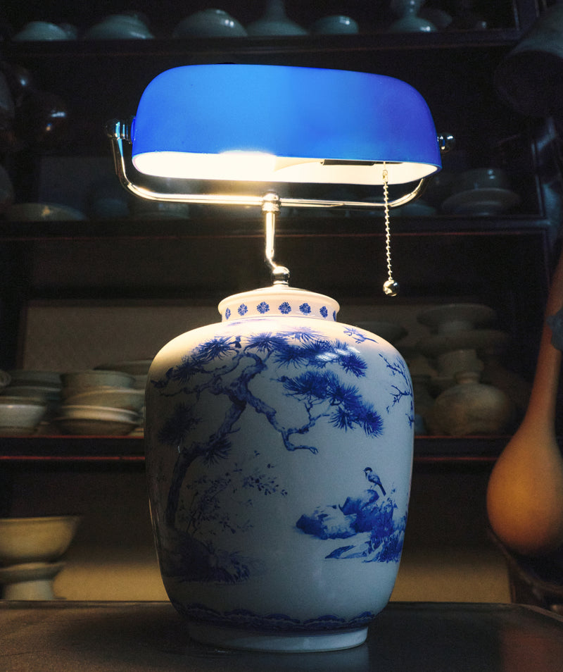 Porcelain Banker’s Lamp