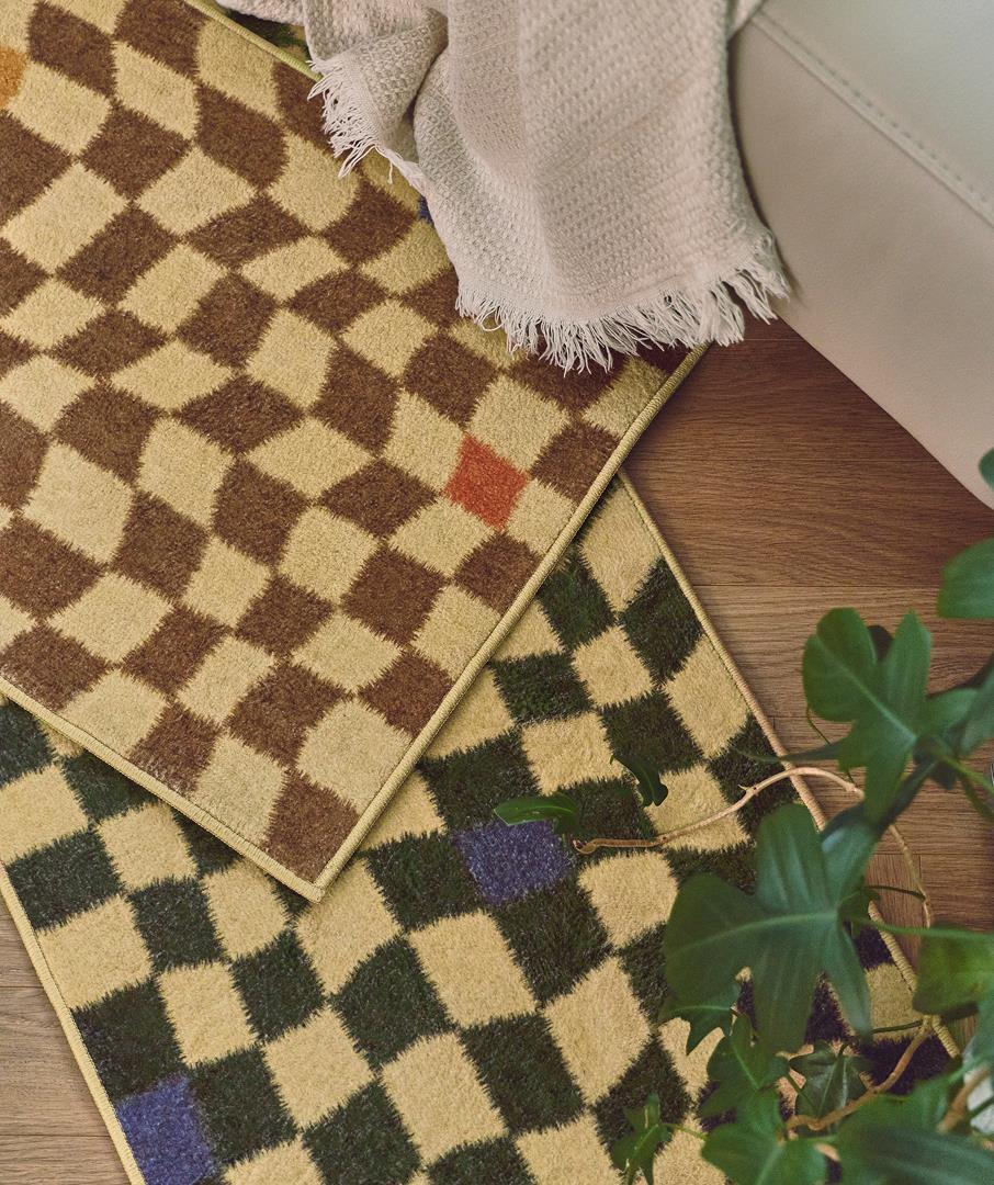 Checkerboard Mat Brown 2sizes