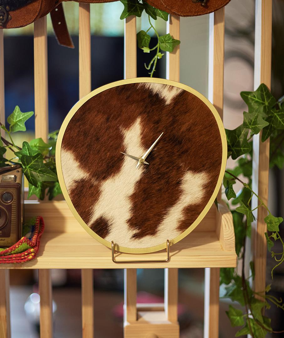 Cowhide Clock