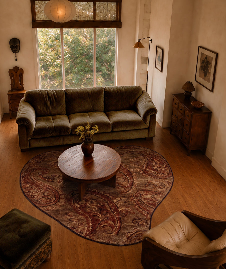 Liquified Paisley Rug Brown 3sizes