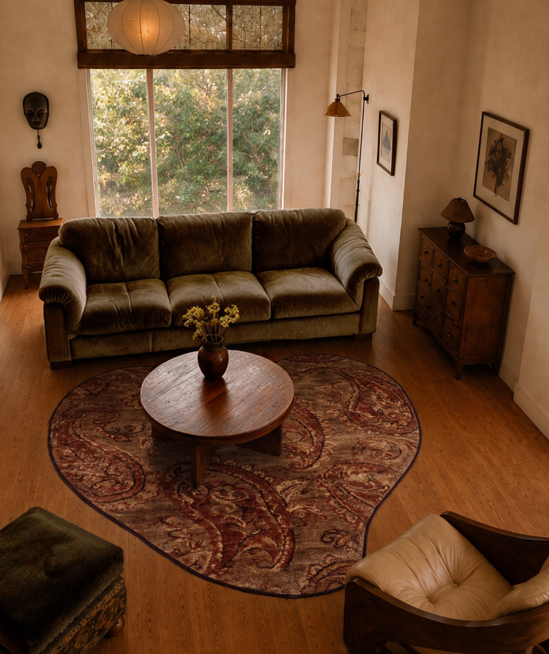 Liquified Paisley Rug Brown 3sizes