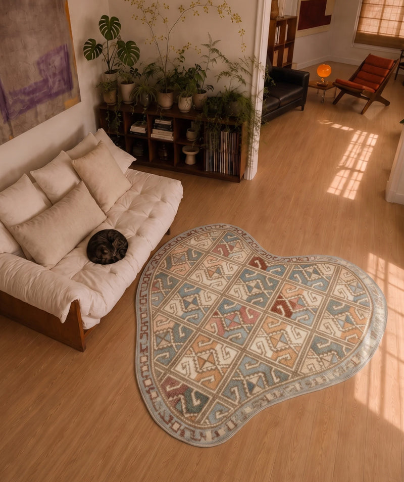 Liquified Ethnic Rug Ivory 3sizes