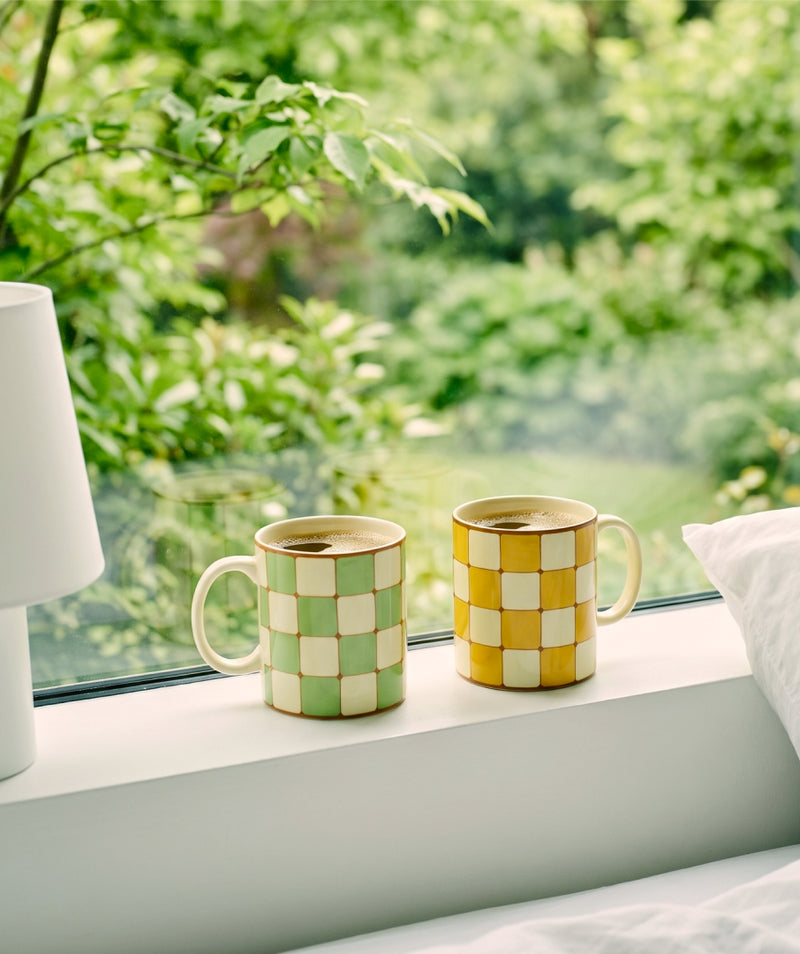 Checkerboard Mug Yellow