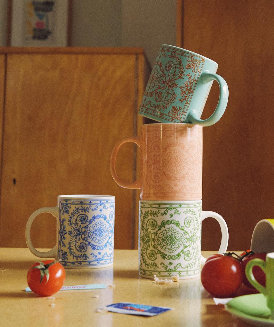 Doodle Persian Mug Peach