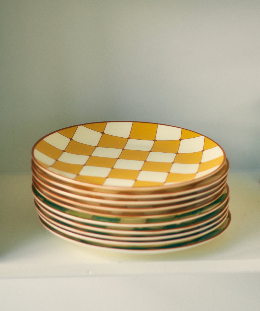 Checkerboard Plate Green