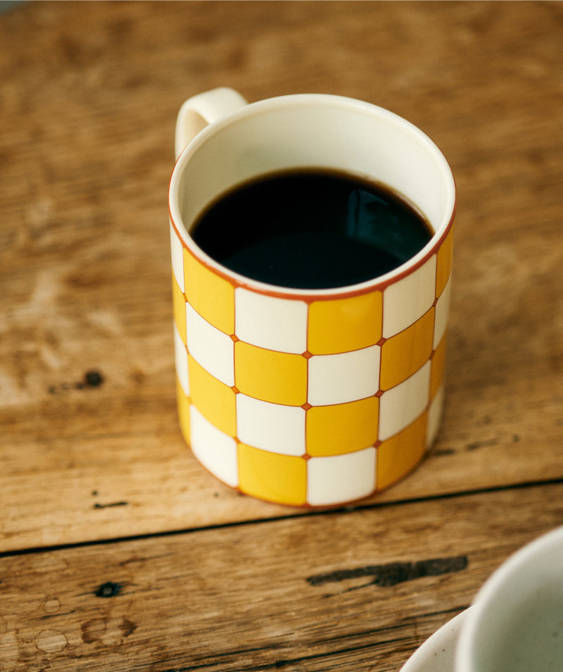 Checkerboard Mug Yellow