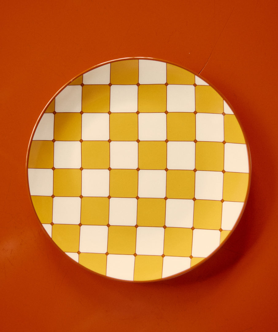 Checkerboard Plate Yellow