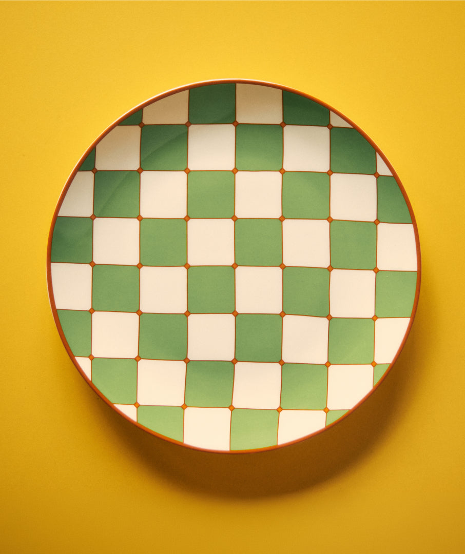 Checkerboard Plate Green