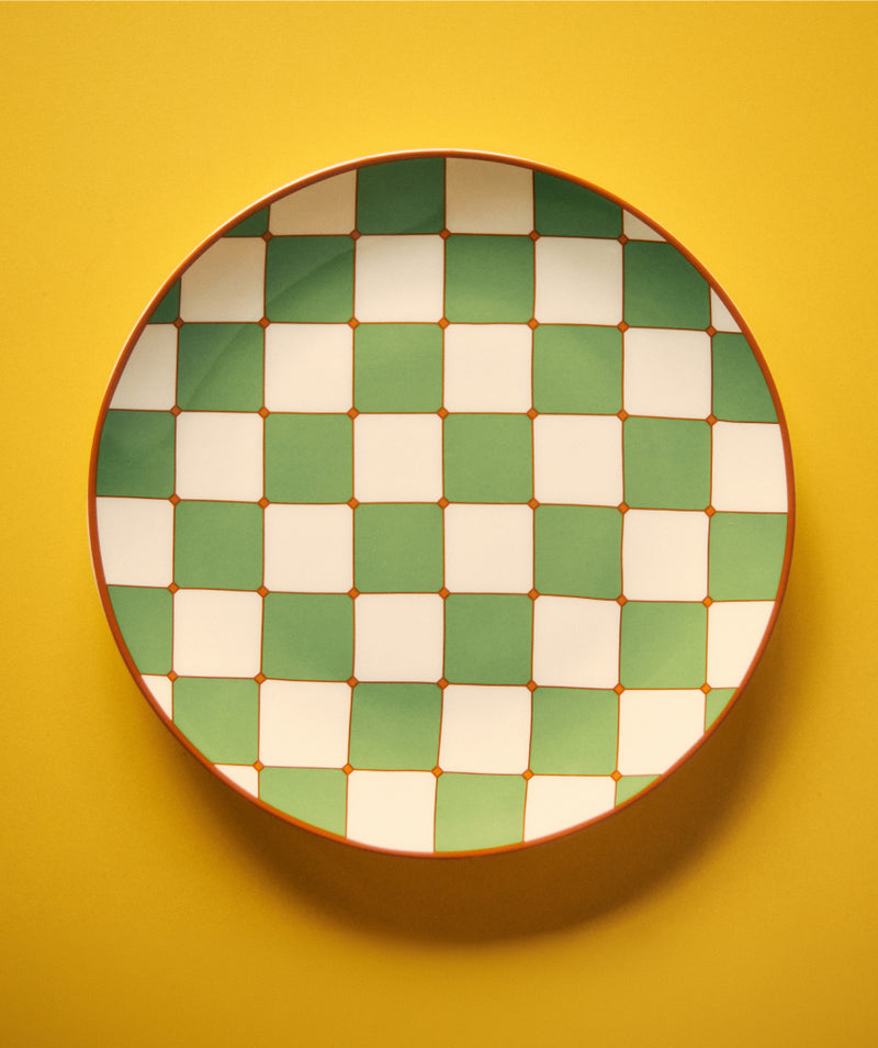 Checkerboard Plate Green