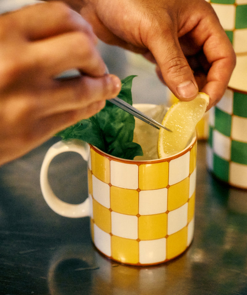 Checkerboard Mug Yellow