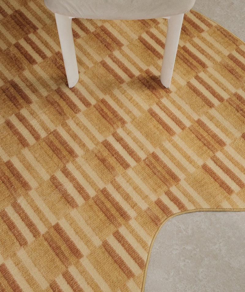 Liquified Tile Rug Yellow 3sizes