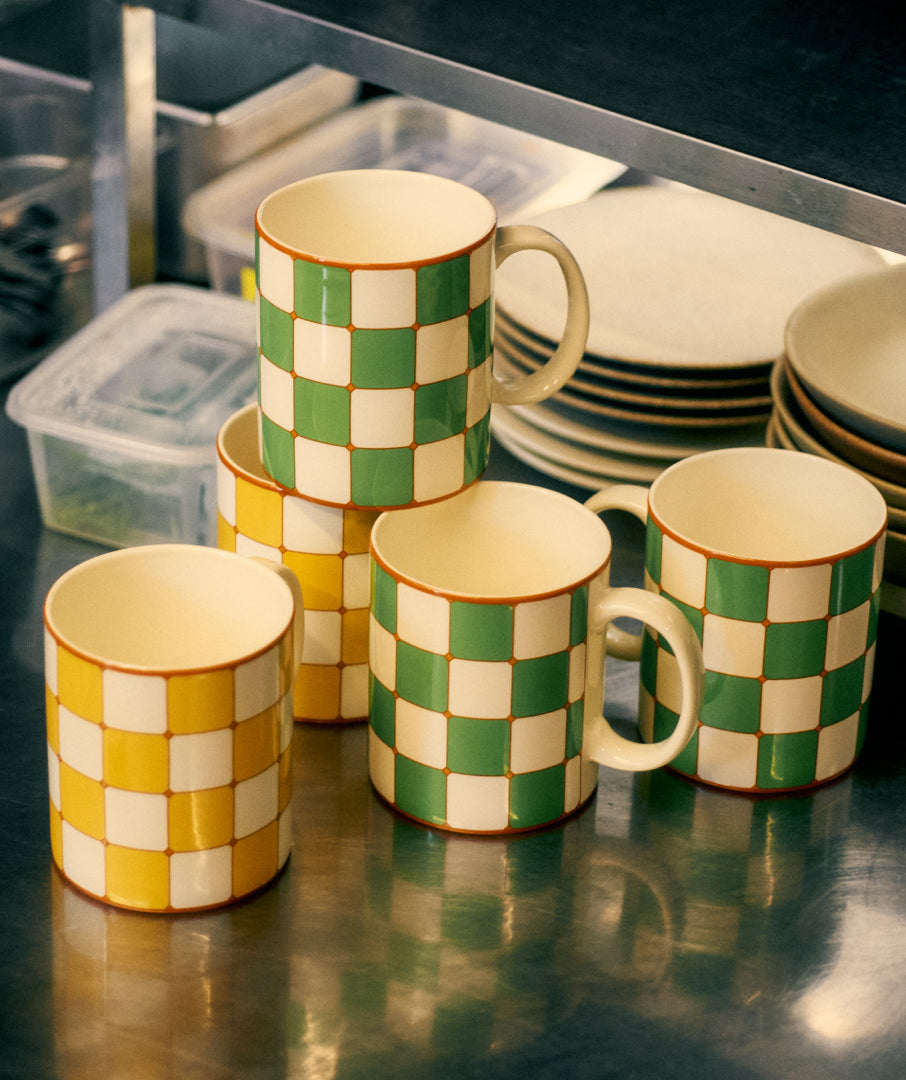 Checkerboard Mug Yellow