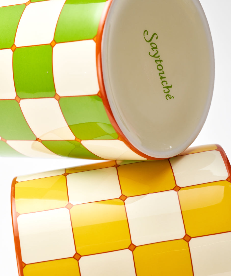 Checkerboard Mug Yellow