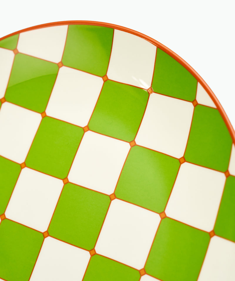 Checkerboard Plate Green