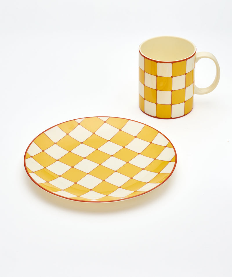 Checkerboard Mug Yellow